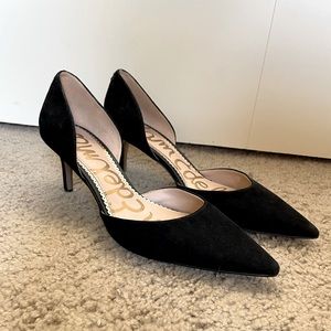 Black Suede Kitten Heels - Size 9.5